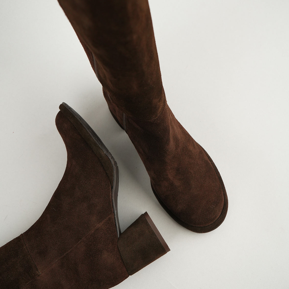 Margot Suede Dark Brown Mid Boot by Esska