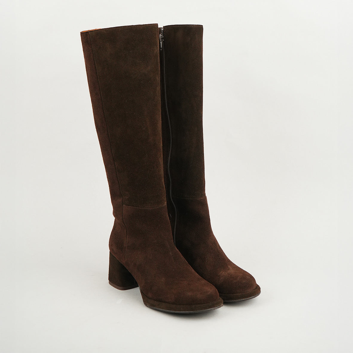 Margot Suede Dark Brown Mid Boot by Esska