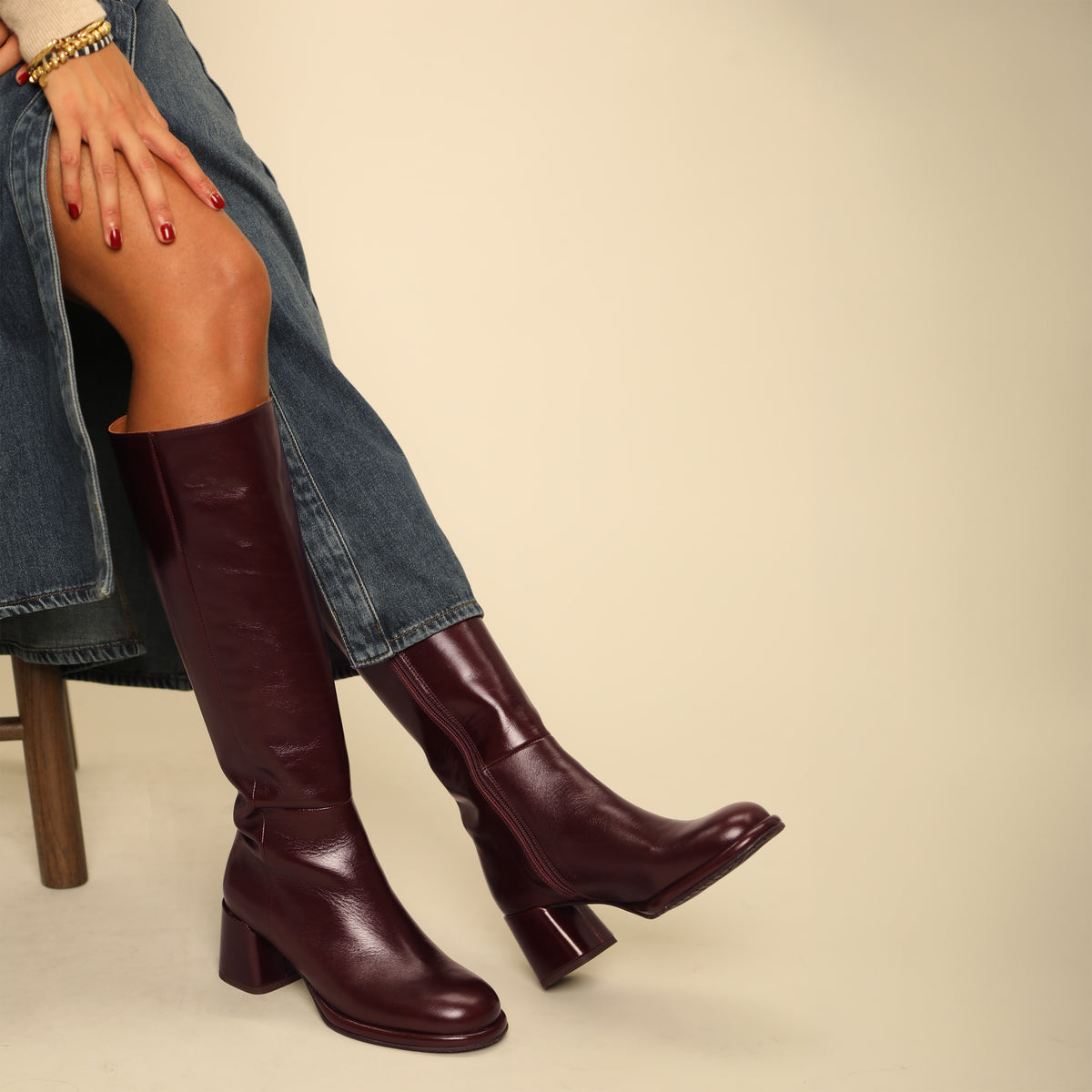 Margot Bordeaux Mid Boot by Esska