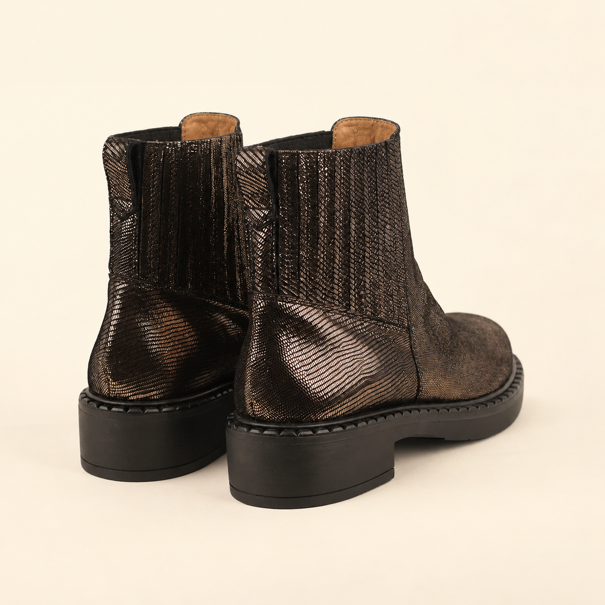 Bailey Metallic Ash Flat Boot by Esska