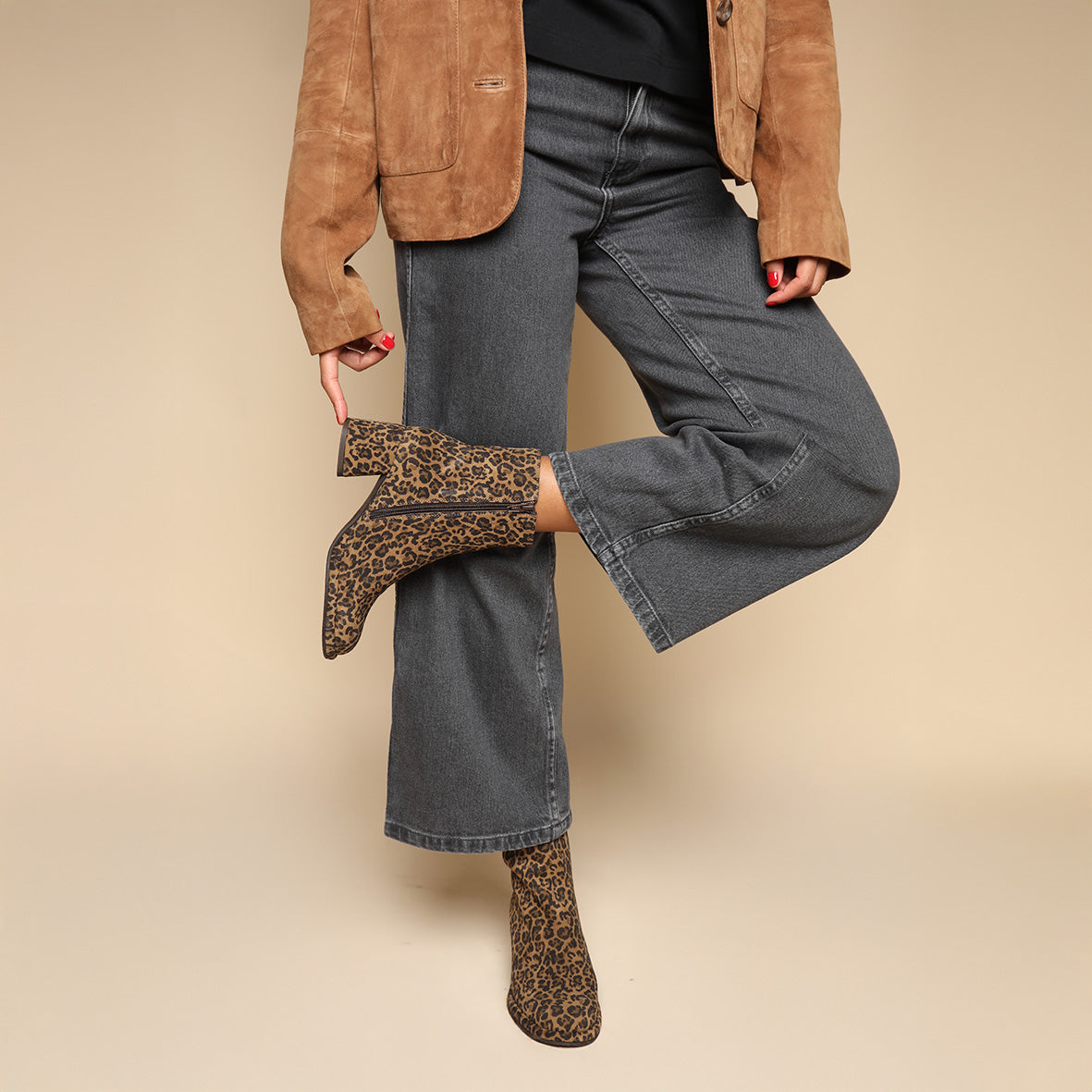 Mona Leopard Low Boot by Esska Shoes Ltd