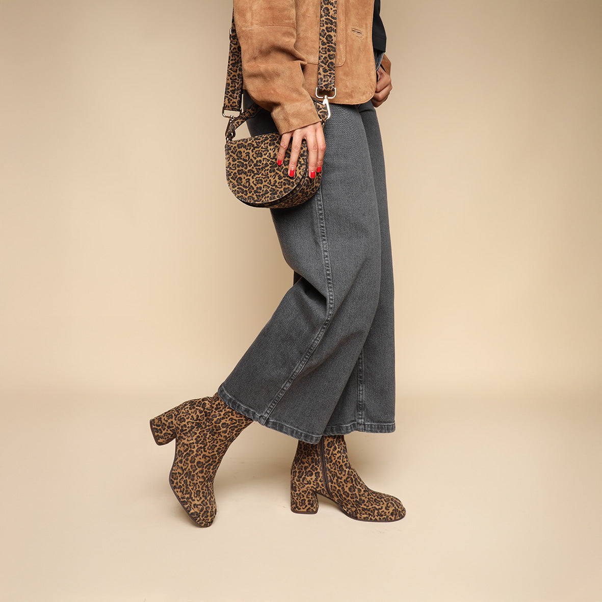 Mona Leopard Low Boot by Esska Shoes Ltd