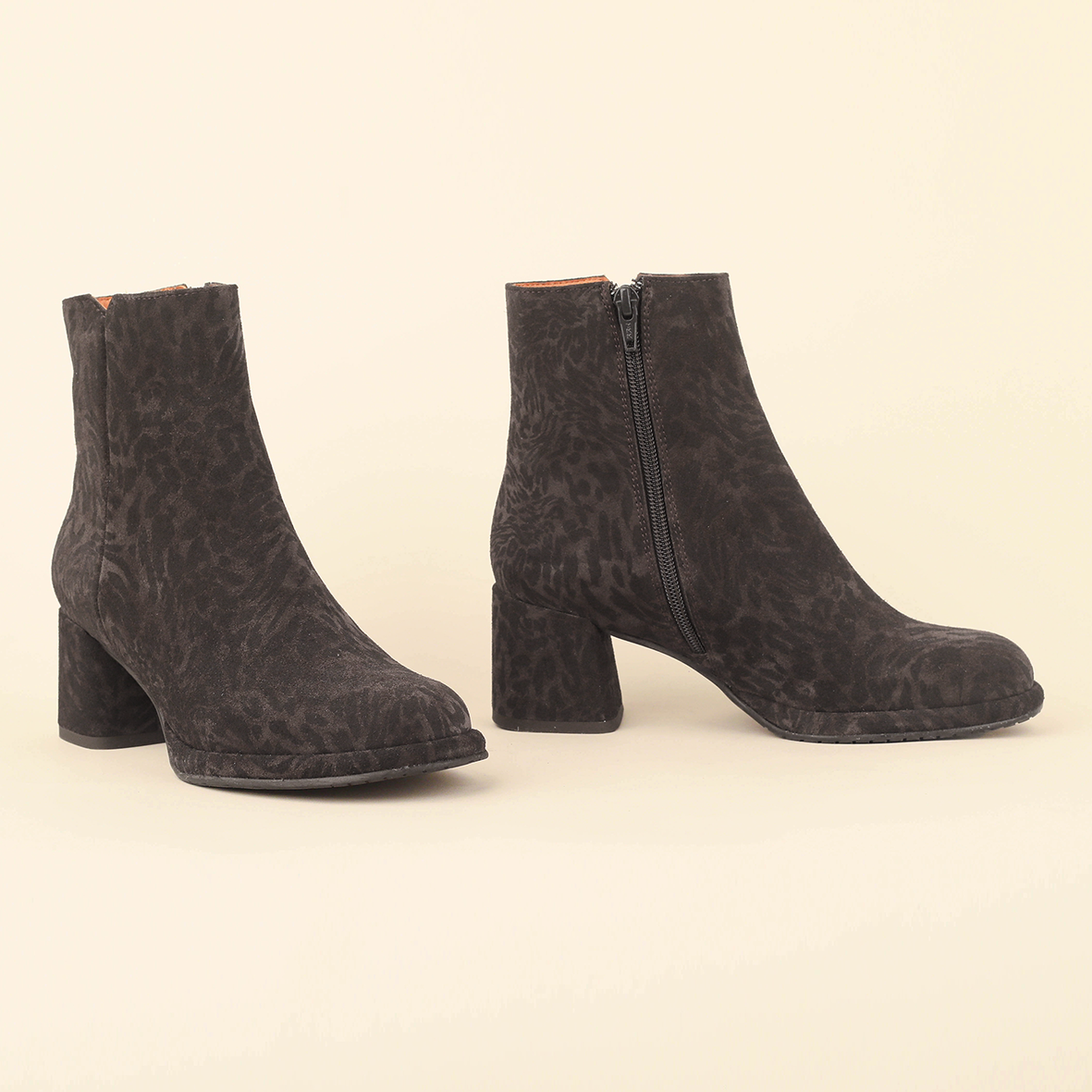 Mona Dark Brown Leopard Mid Boot by Esska