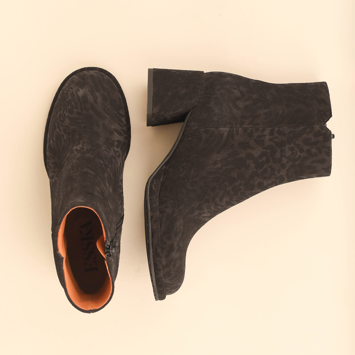 Mona Dark Brown Leopard Mid Boot by Esska