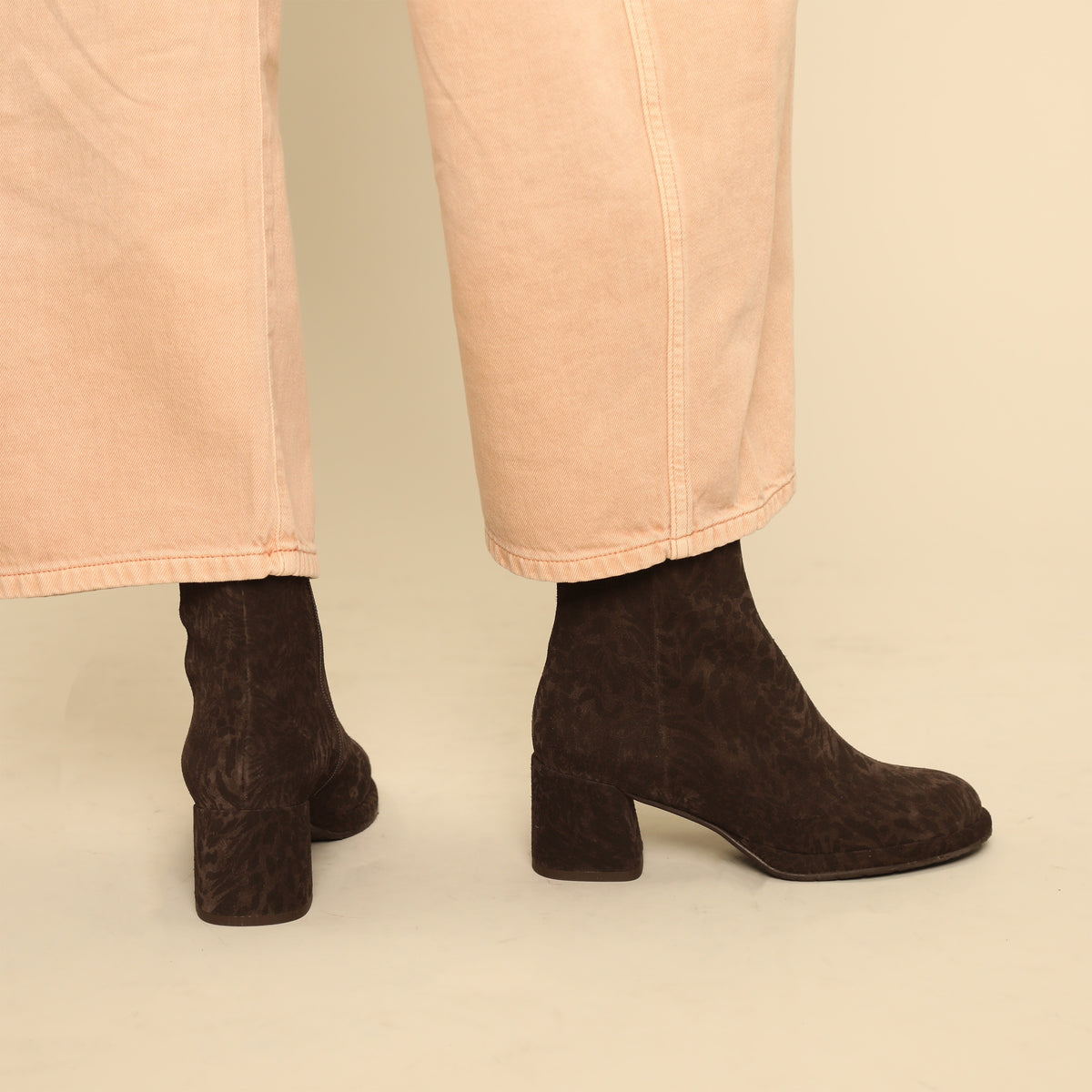 Mona Dark Brown Leopard Mid Boot by Esska