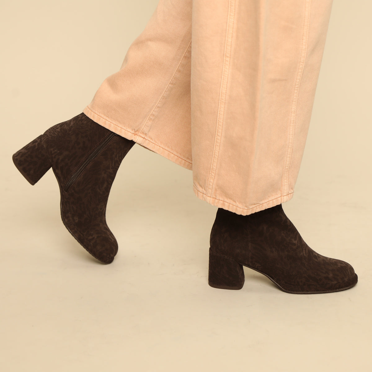 Mona Dark Brown Leopard Mid Boot by Esska
