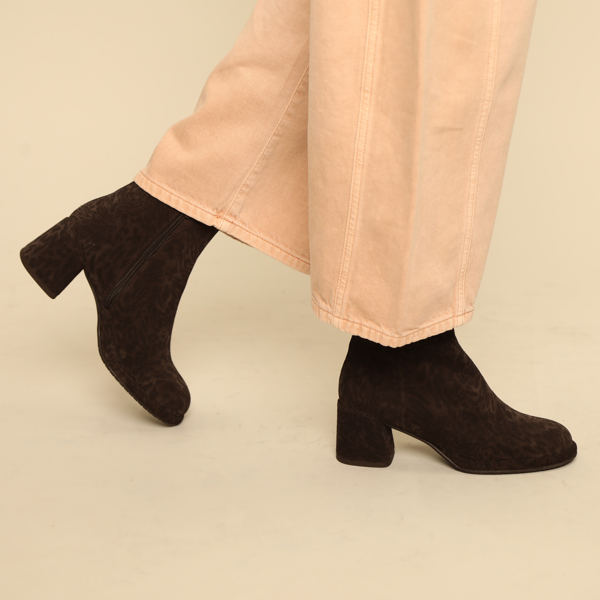 Mona Dark Brown Leopard Mid Boot by Esska