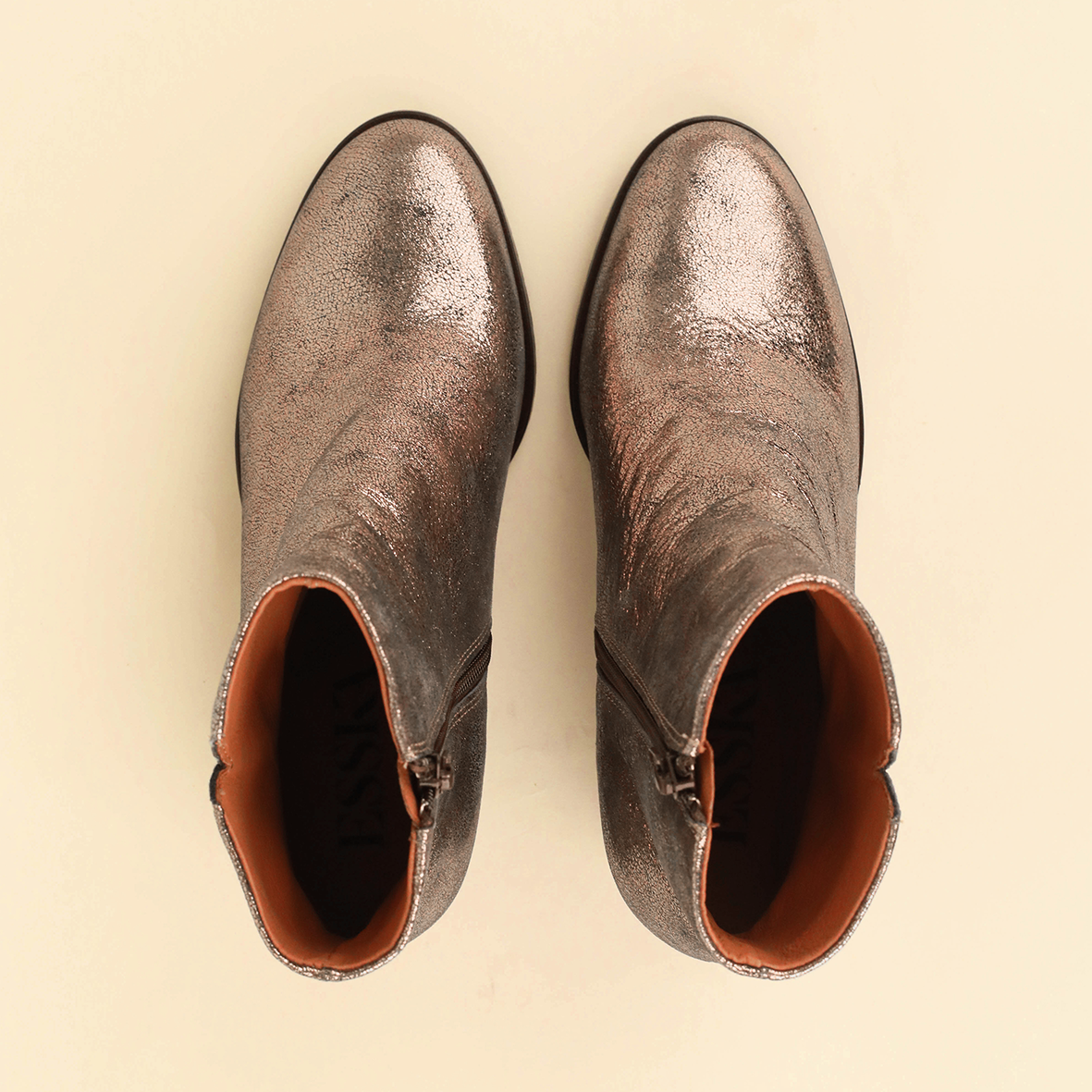 Natasha WIDE Metallic Iron Mid Boot by Esska