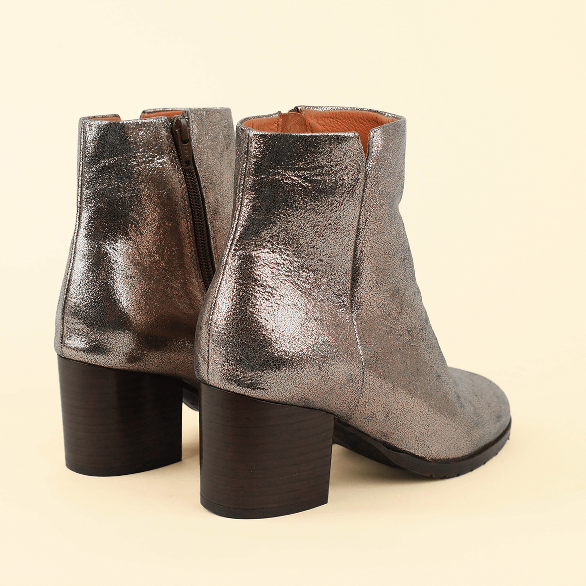 Natasha WIDE Metallic Iron Mid Boot by Esska