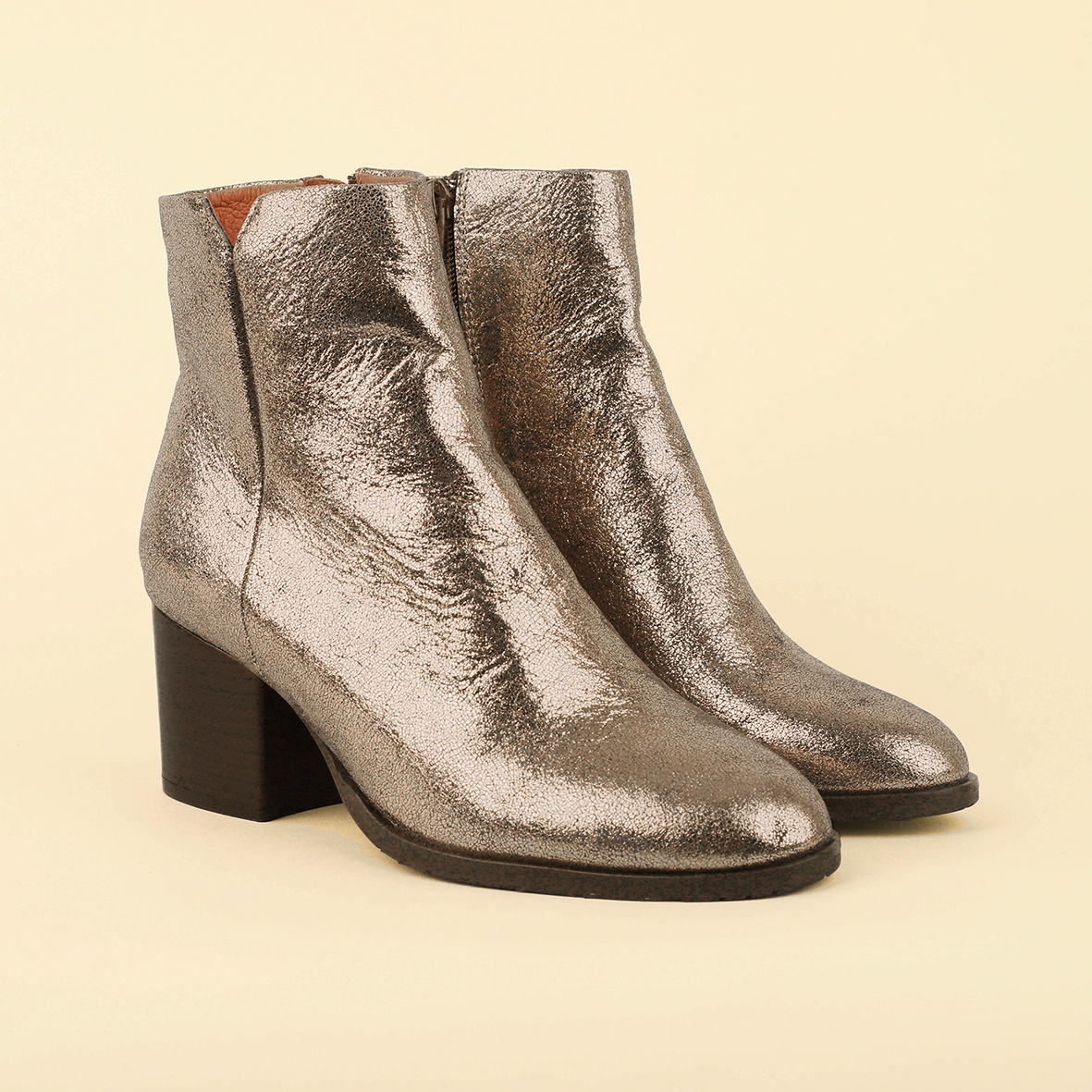 Natasha WIDE Metallic Iron Mid Boot by Esska