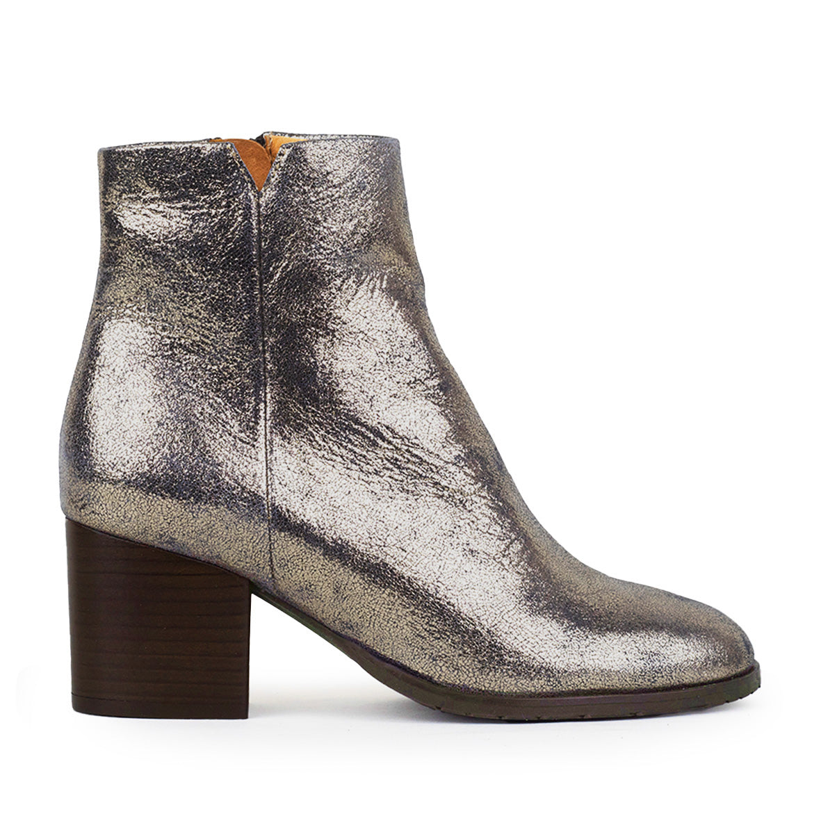 Natasha Metallic Iron Mid Boot by Esska