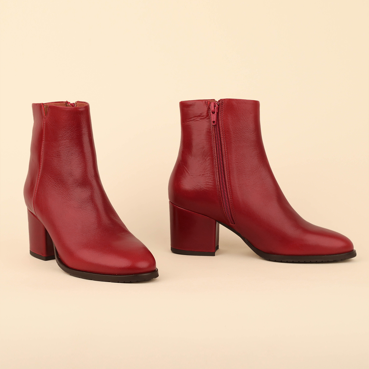 Natasha Red Brick Mid Boot by Esska