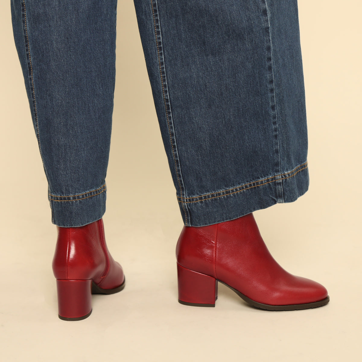 Natasha Red Brick Mid Boot by Esska