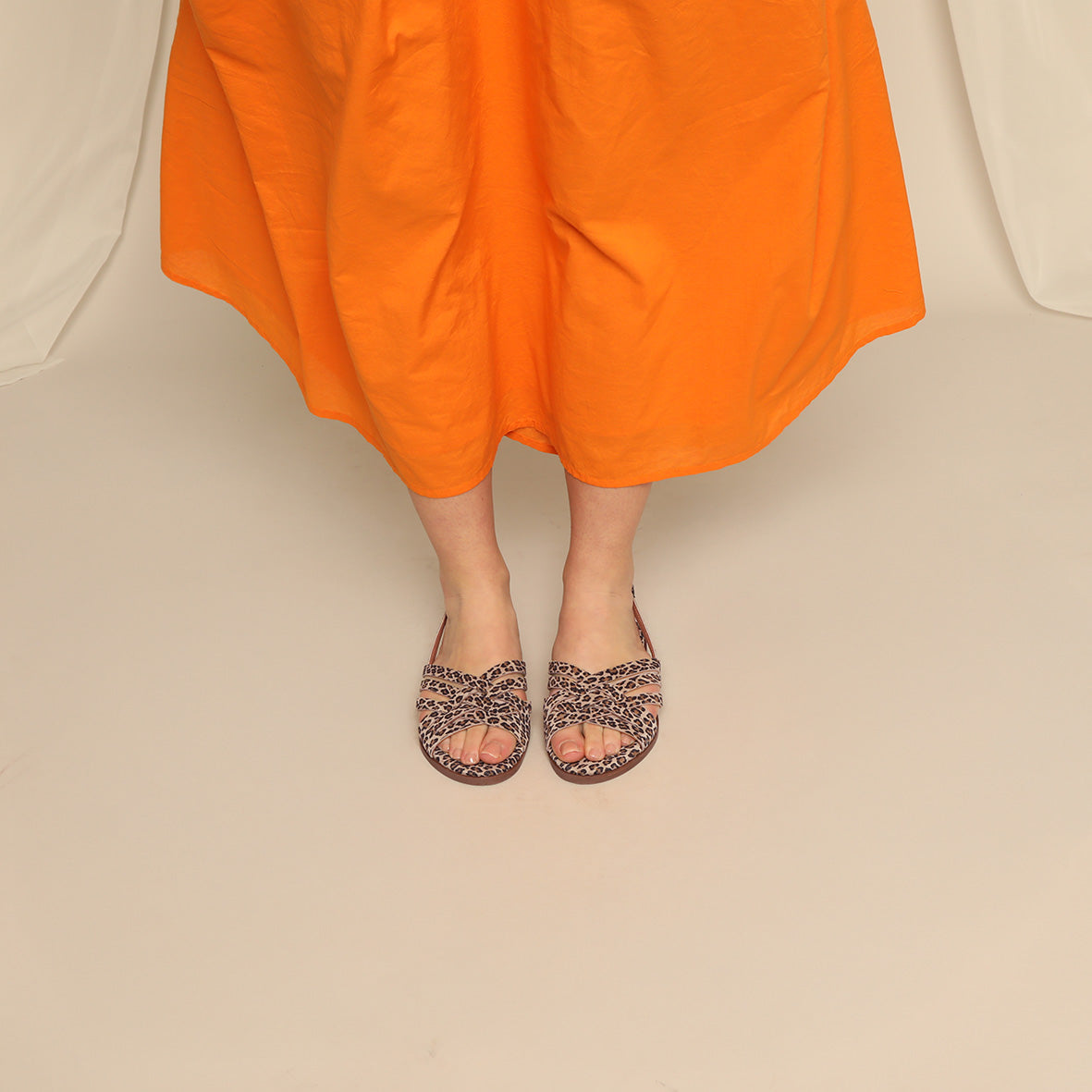 Nikita Leopard Flat Sandal by Esska