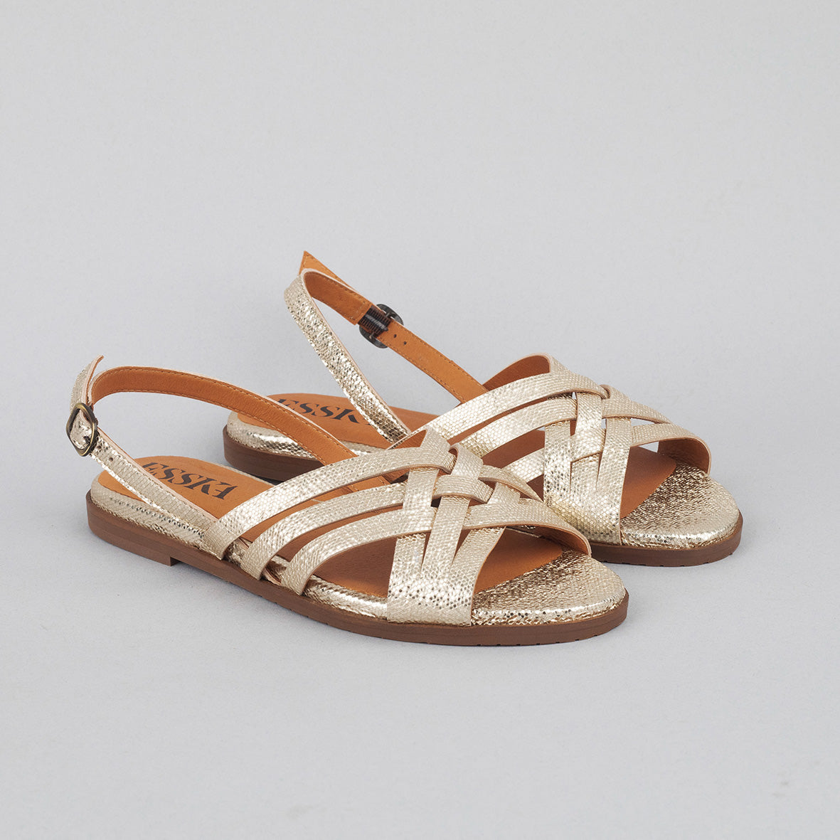 Nikita Platinum Flat Sandal by Esska
