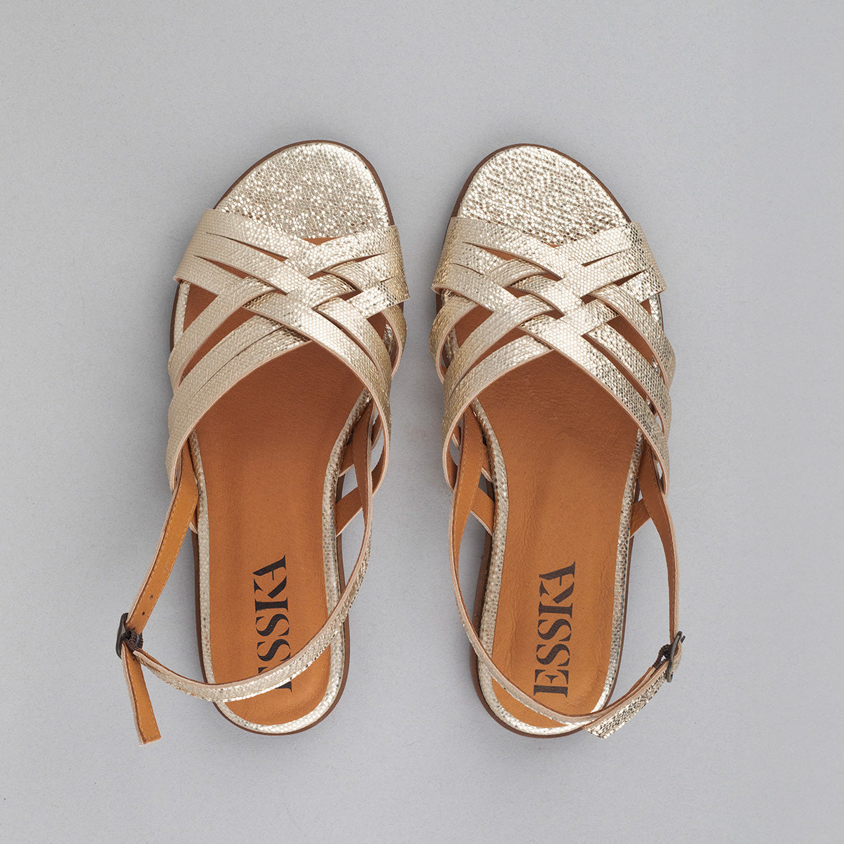 Nikita Platinum Flat Sandal by Esska