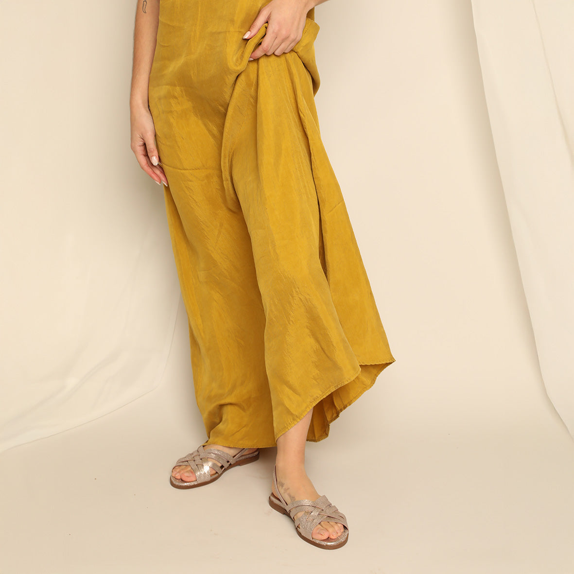 Nikita Platinum Flat Sandal by Esska