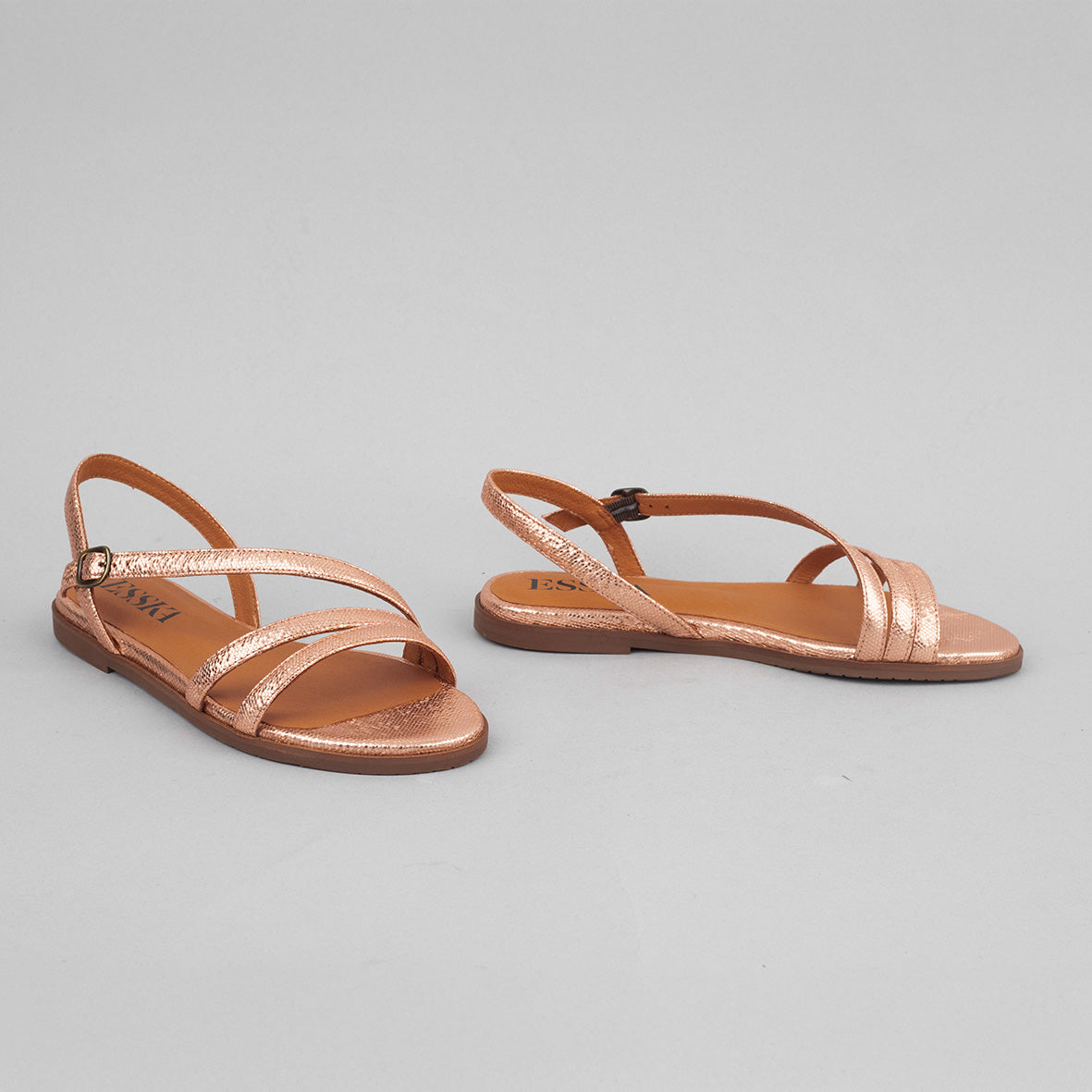 Nina Rose Gold Flat Sandal by Esska