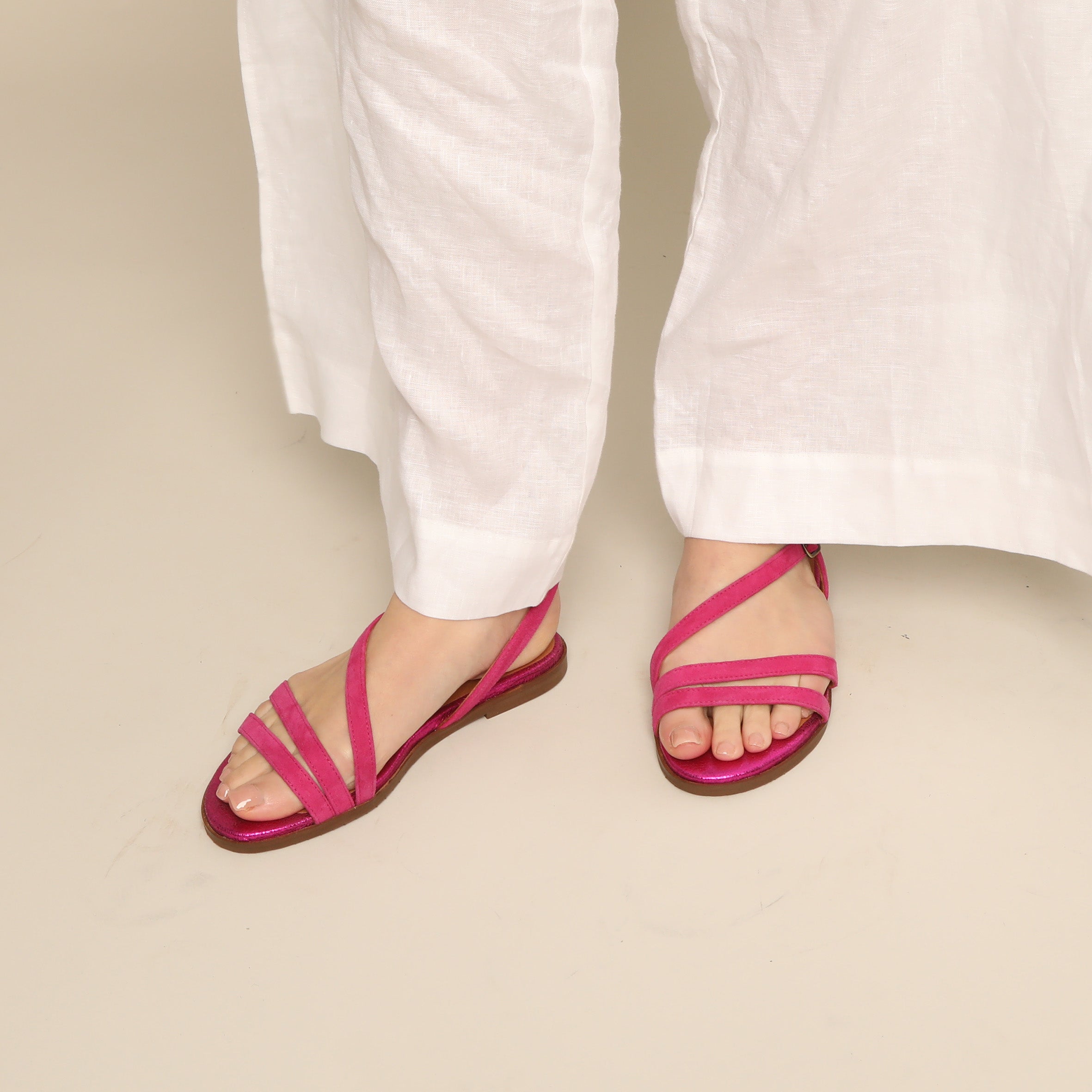Nina Fuchsia Flat Sandal by Esska