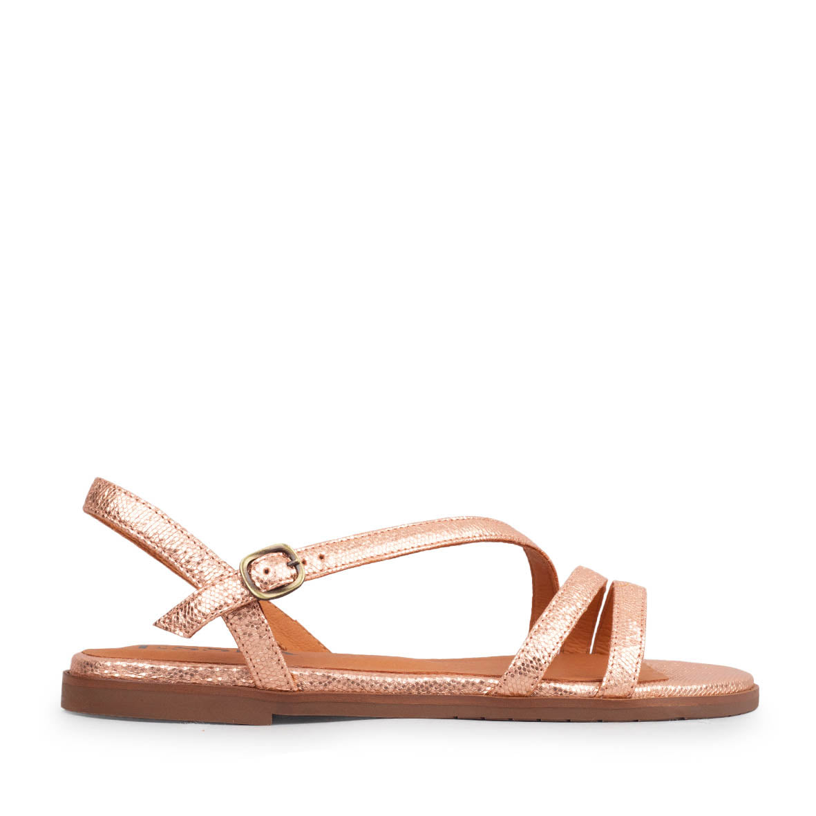 Nina Rose Gold Flat Sandal by Esska