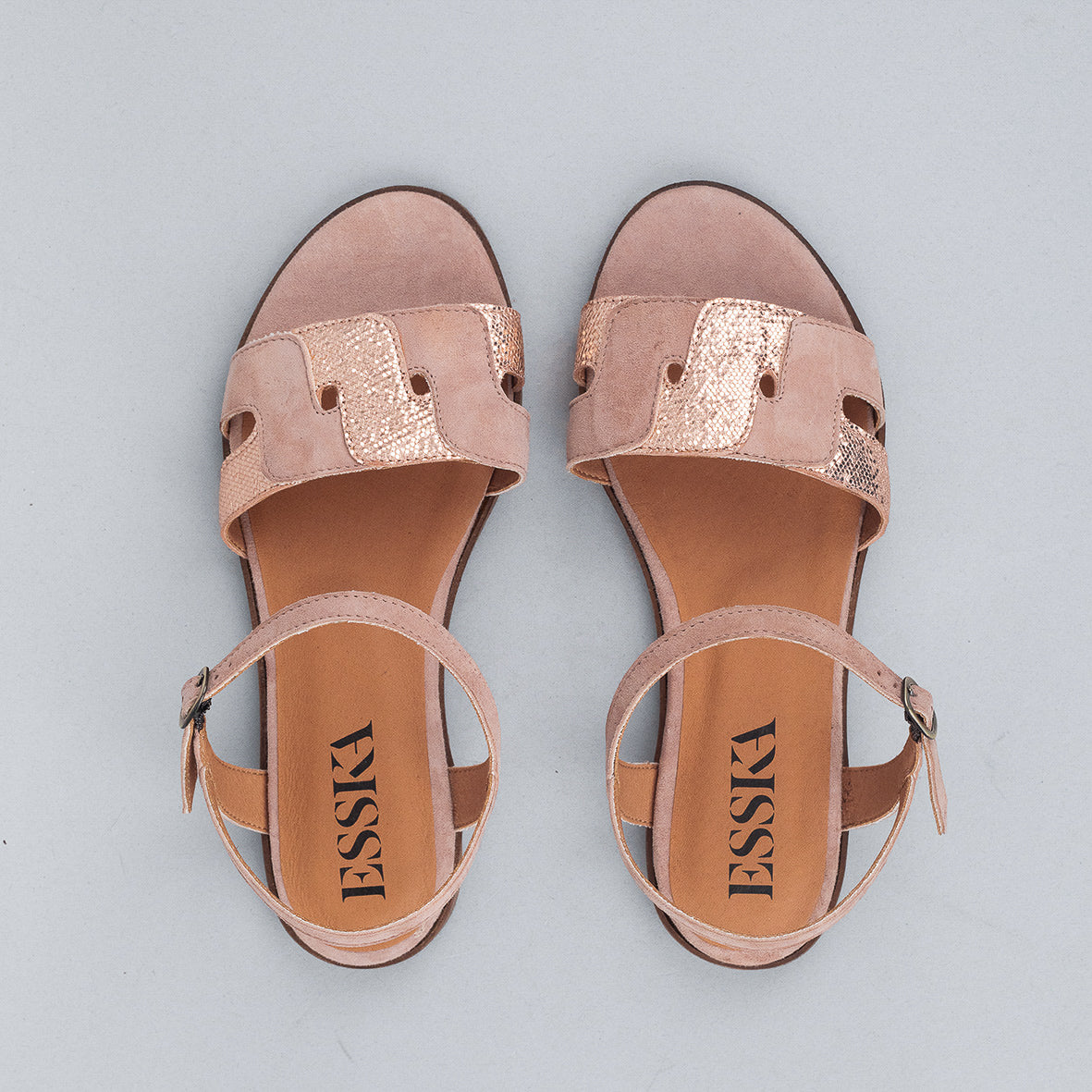 Nova Light Dusty Pink Flat Sandal by Esska