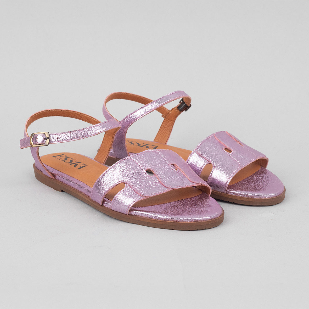 Nova WIDE Metallic Lilac Flat Sandal by Esska