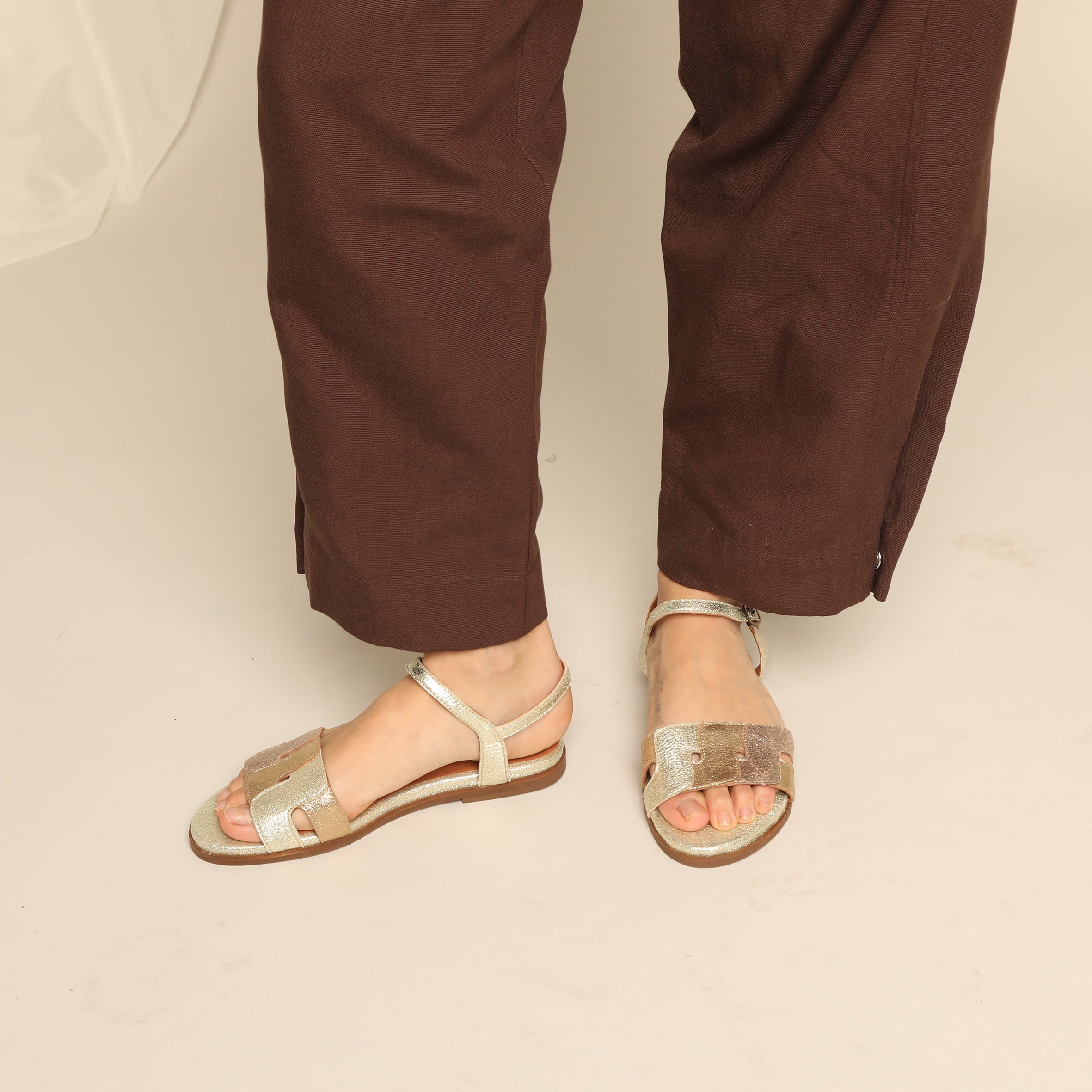 Nova Metallic Multi Flat Sandal by Esska