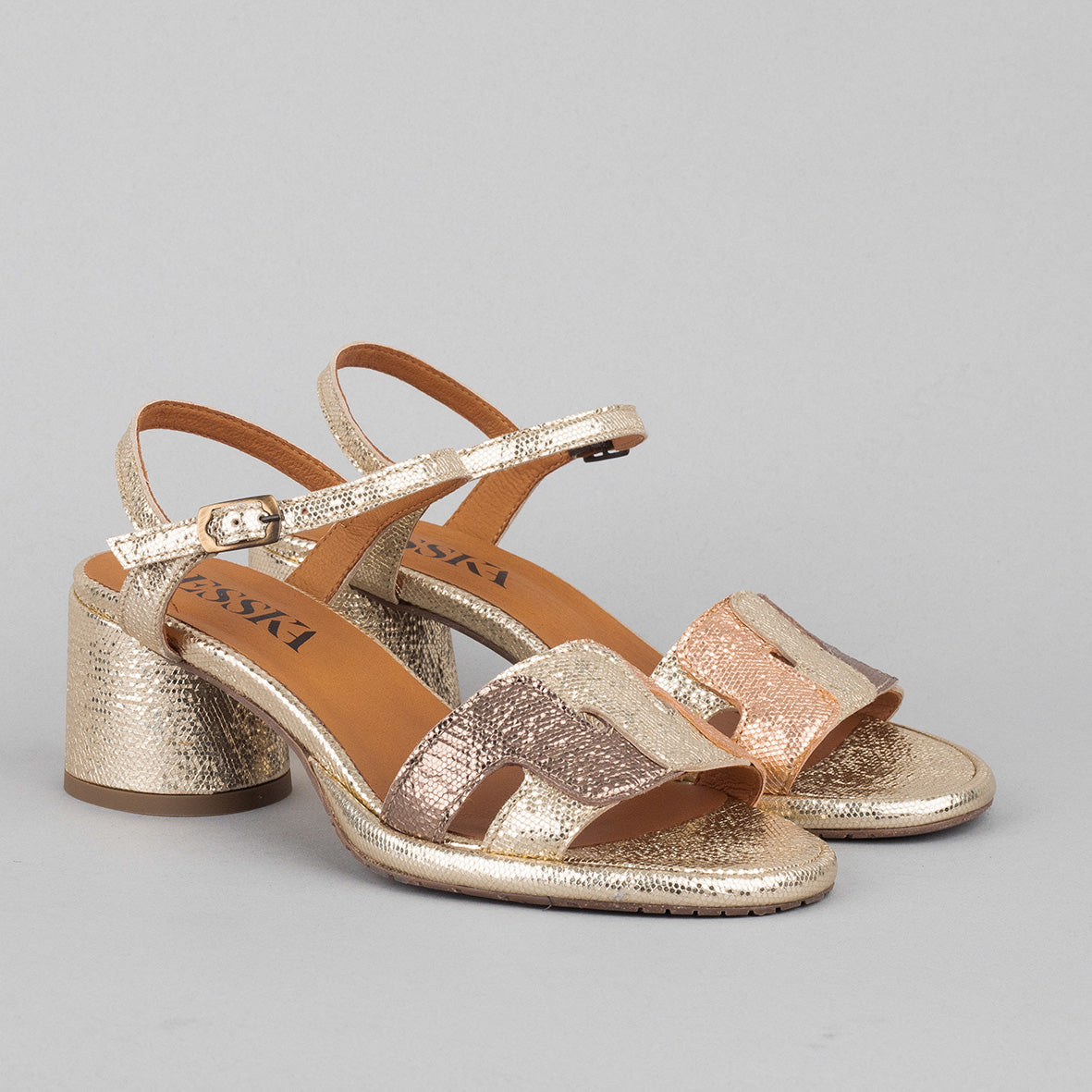 Odette Metallic Multi Low Sandal by Esska