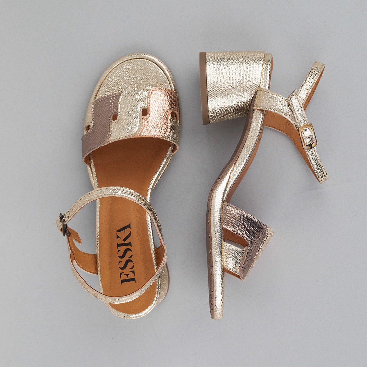 Odette Metallic Multi Low Sandal by Esska