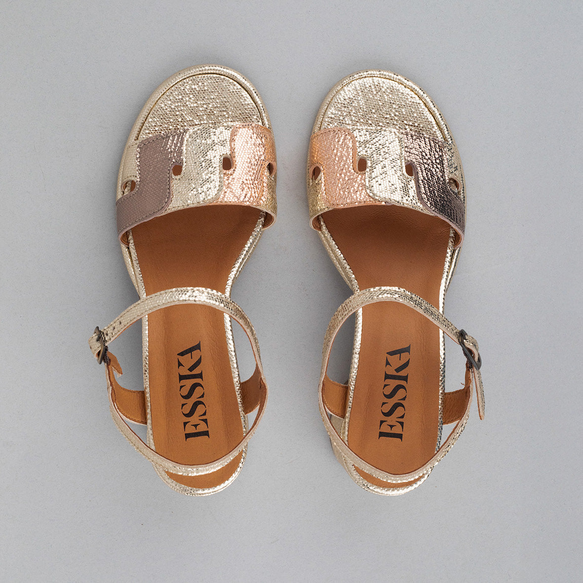 Odette Metallic Multi Low Sandal by Esska