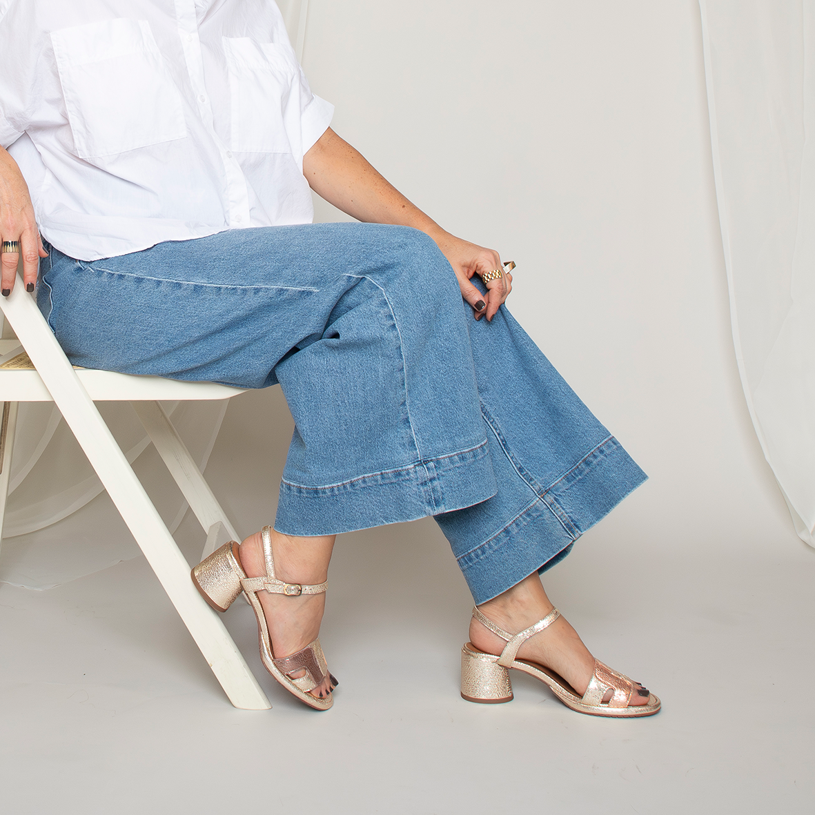 Odette Metallic Multi Low Sandal by Esska