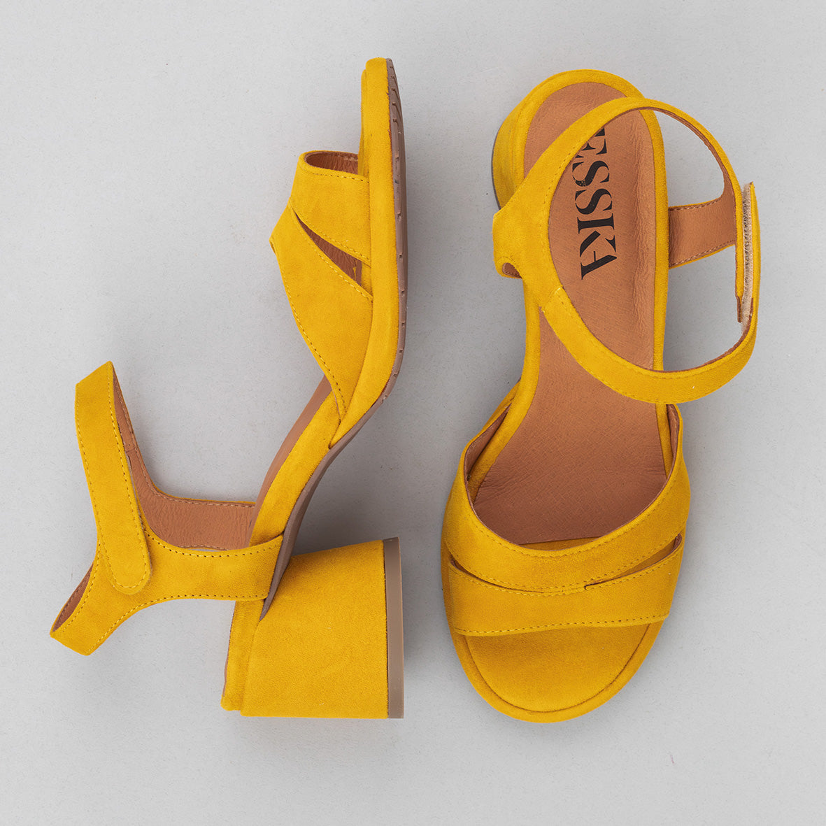 Olivia Mustard Low Heel Sandals