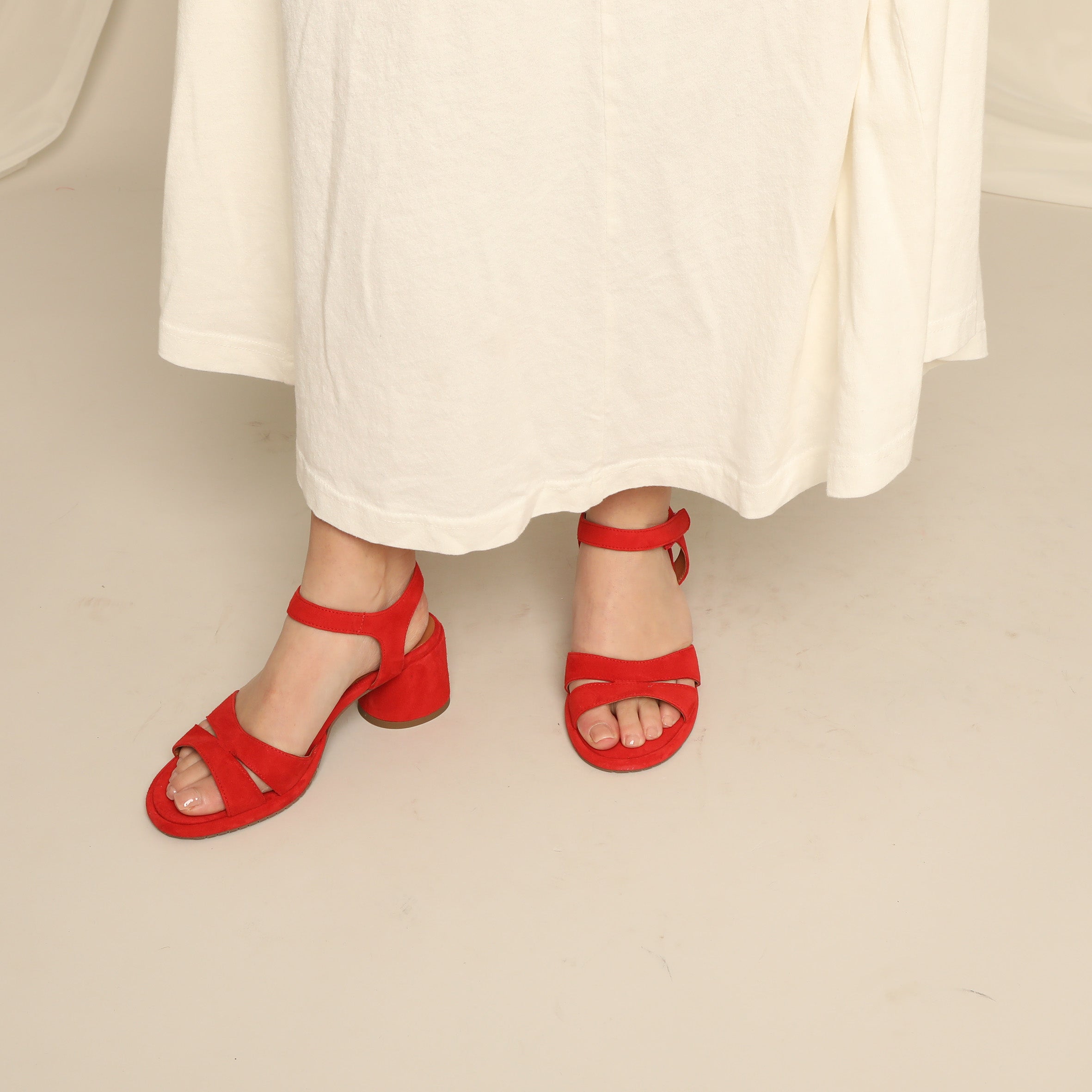 Olivia Red Low Sandal by Esska