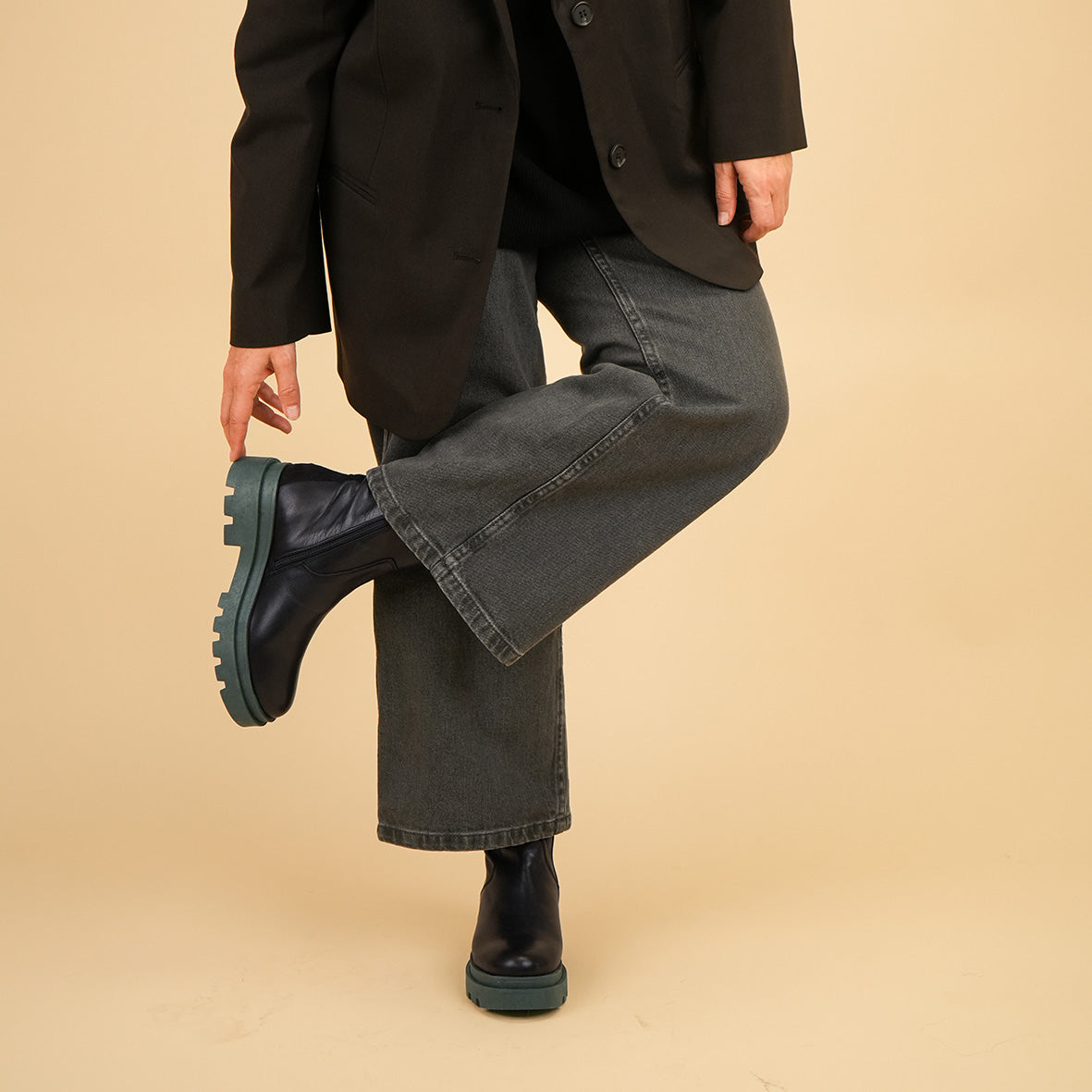 Ozie Black Flat Boot by Esska