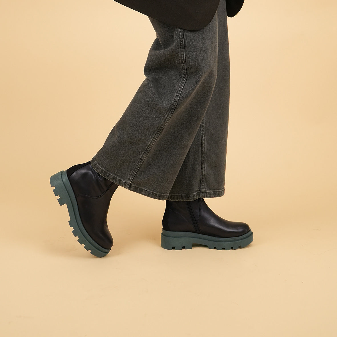 Ozie Black Flat Boot by Esska