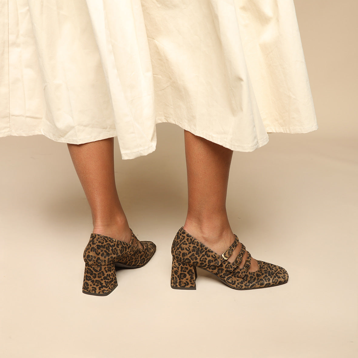 Paris Leopard Mid Shoe by Esska Shoes Ltd