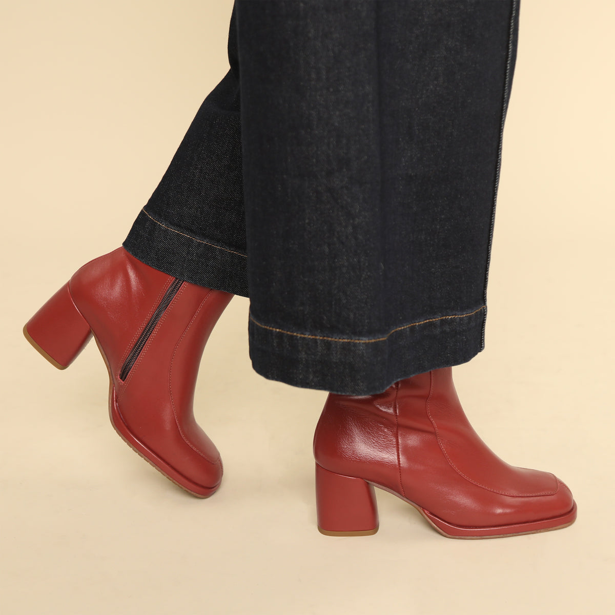 Pascale Rosewood Mid Boot by Esska