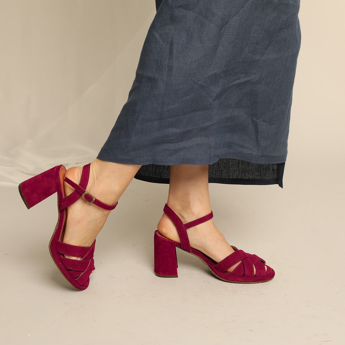 Poppy Wine High Sandal by Esska
