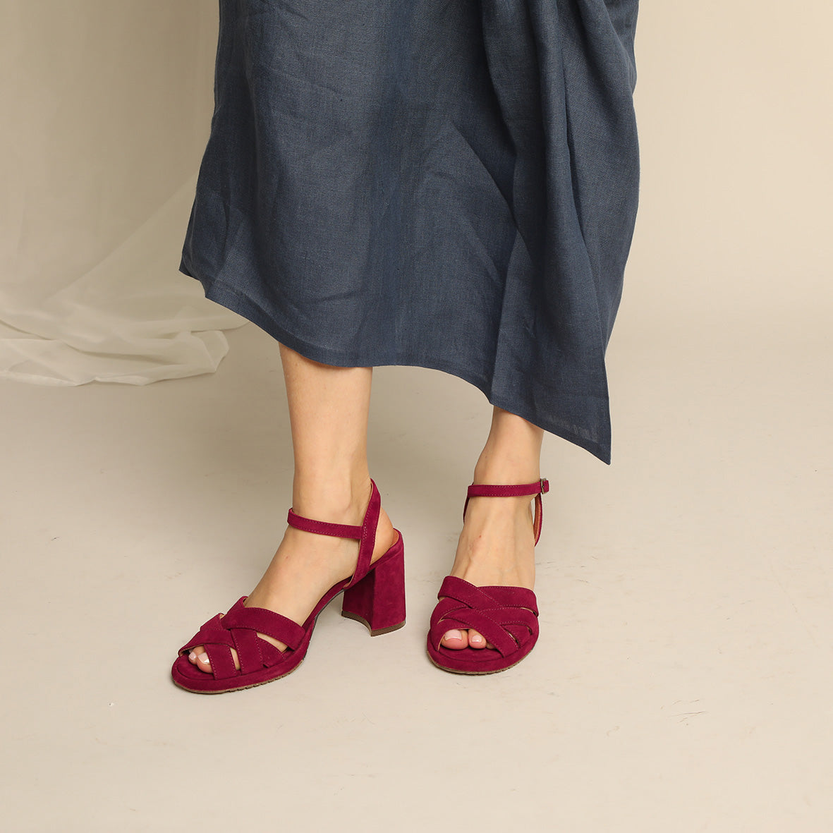 Poppy Wine High Sandal by Esska