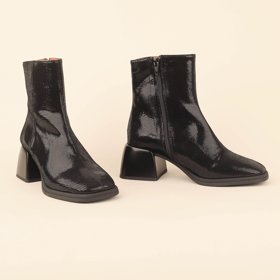 Quinn Metallic Black Mid Boot by Esska