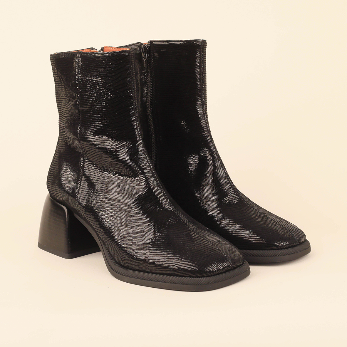 Quinn Metallic Black Mid Boot by Esska