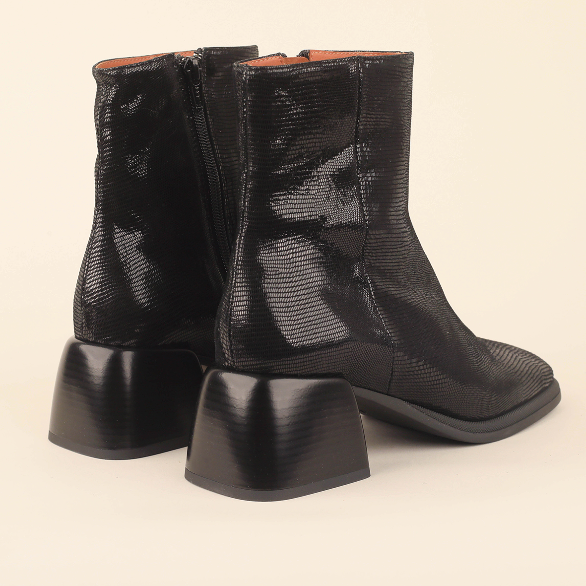 Quinn Metallic Black Mid Boot by Esska