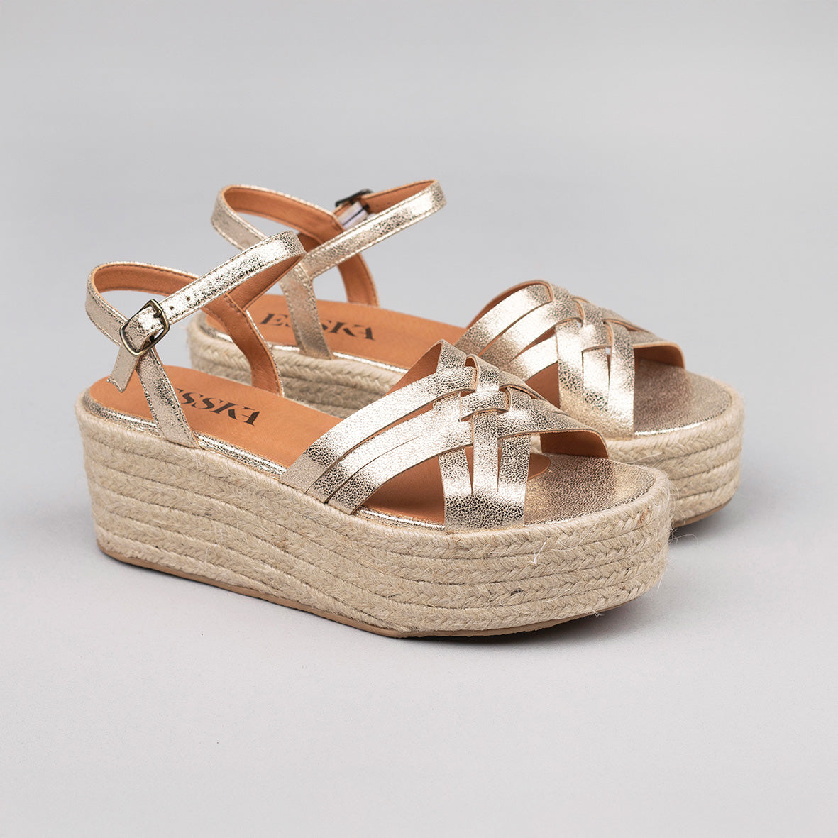 Rachel Vegan Platinum High Sandal by Esska