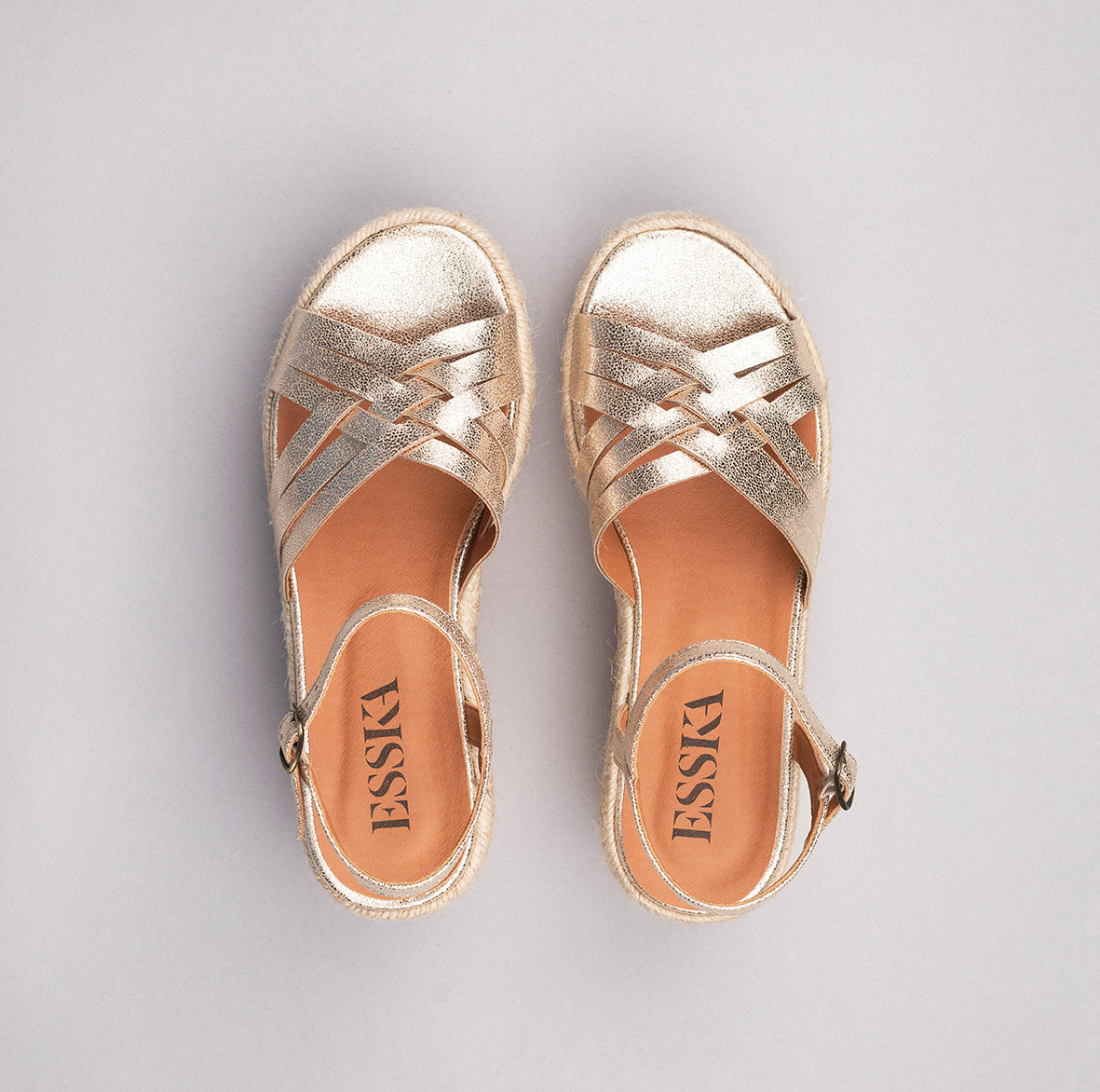 Rachel Vegan Platinum High Sandal by Esska