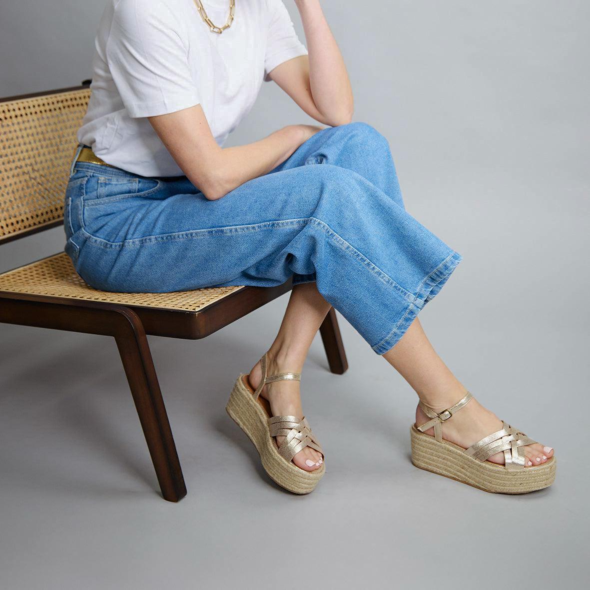 Rachel Vegan Platinum High Sandal by Esska