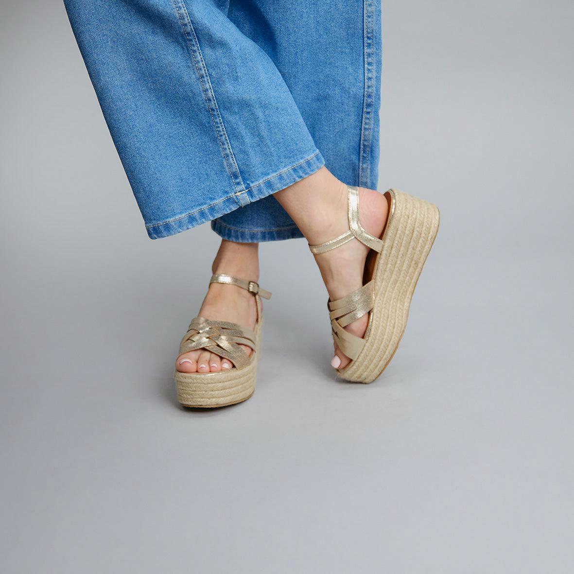 Rachel Vegan Platinum High Sandal by Esska