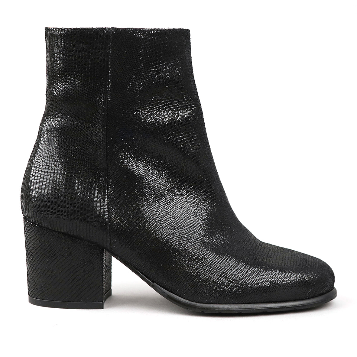 Rasa WIDE Metallic Black Mid Boot by Esska Shoes Ltd