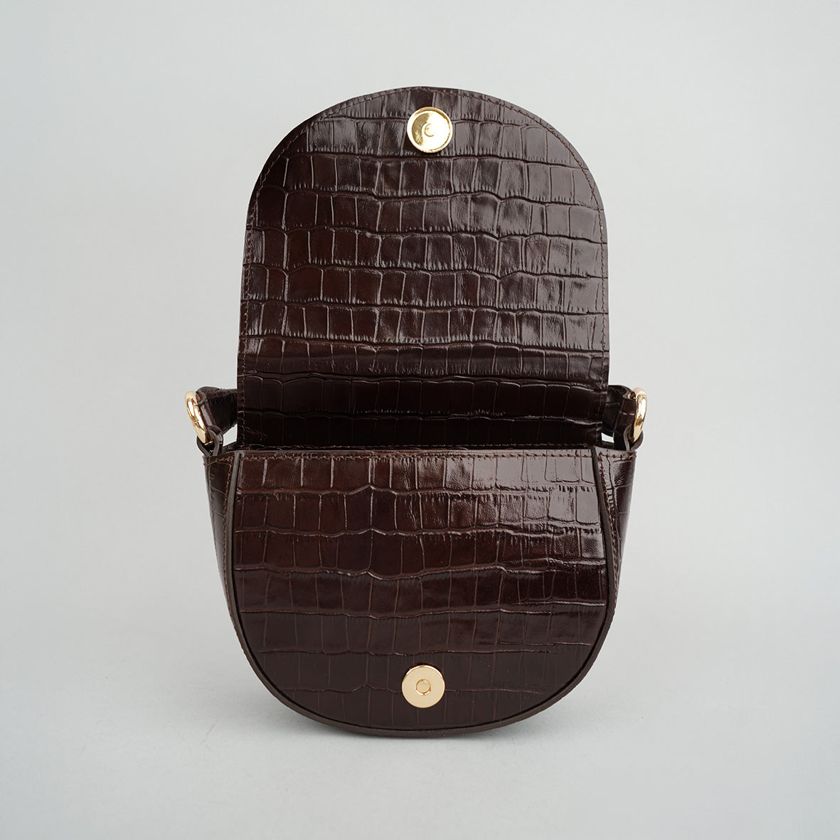 Remi Croc Dark Brown Bags by Esska Shoes Ltd