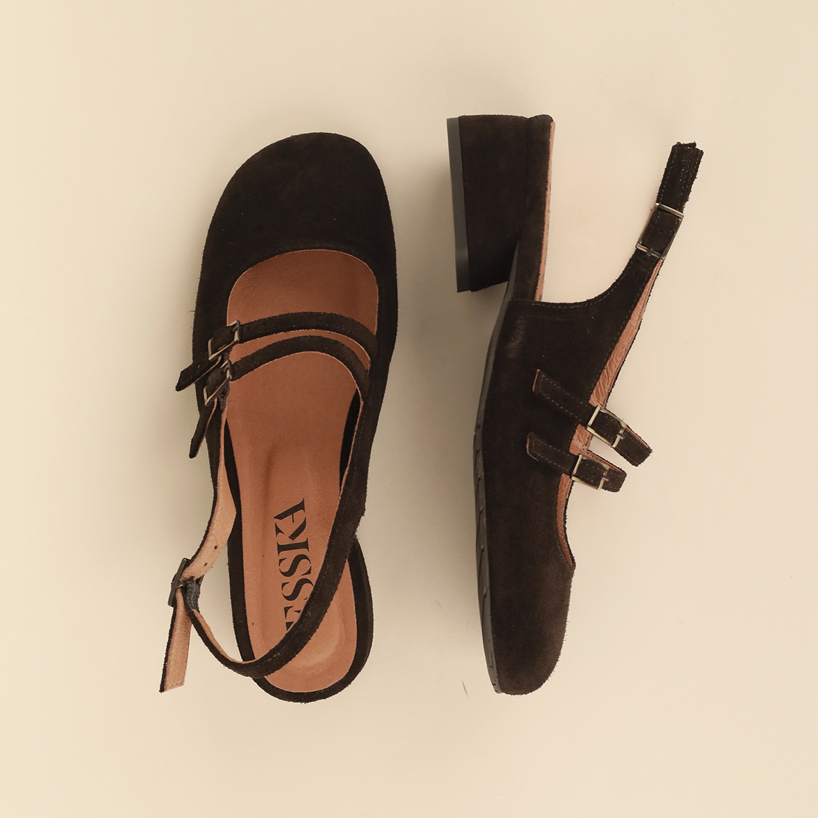 Rhianna Dark Brown Low Shoe by Esska