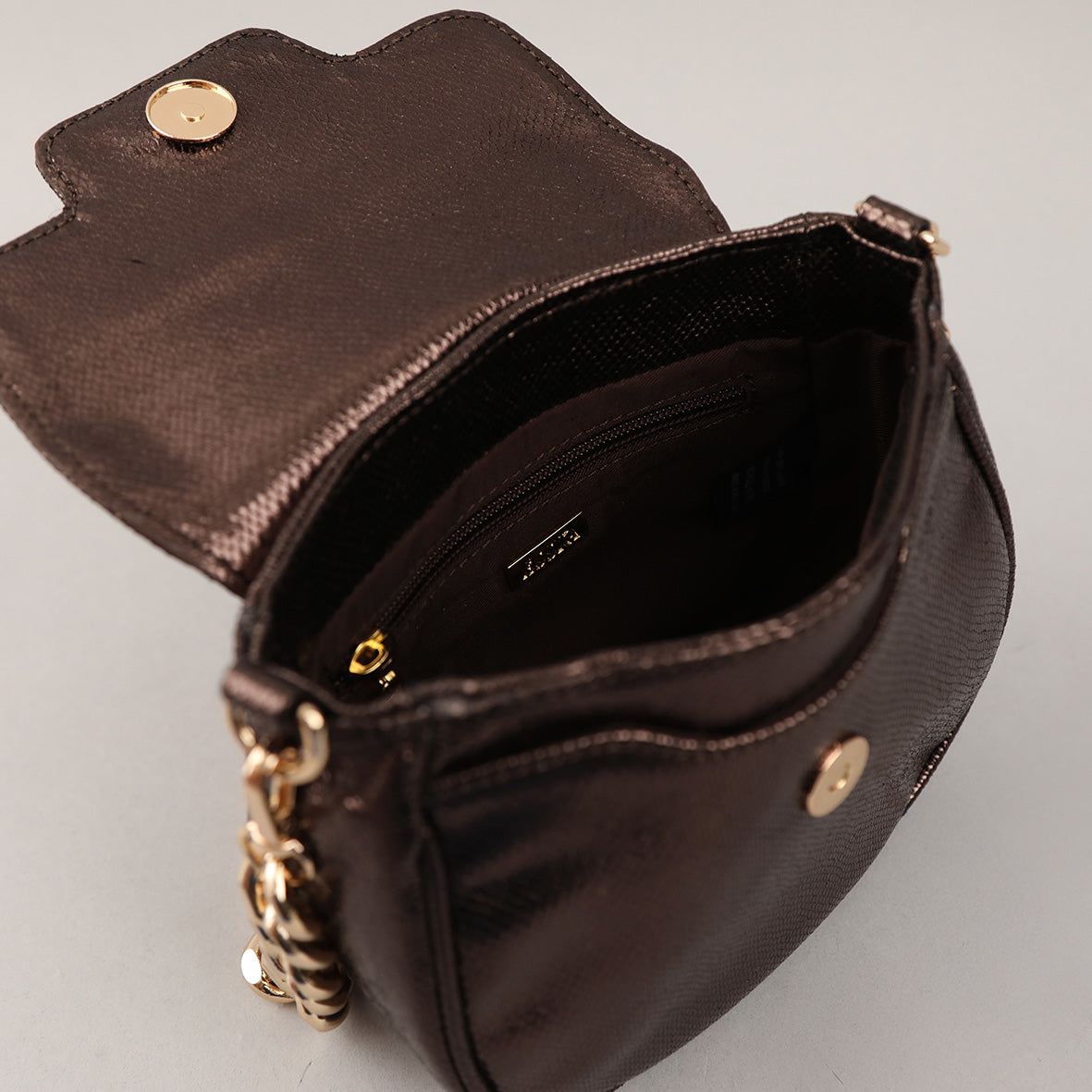 Romeo Bag - Metallic Dark Brown Bags by Esska